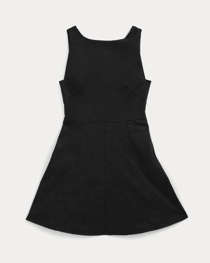 Seamed Open-Back Mini Dress | Black