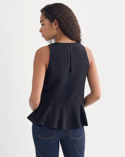 Sleeveless Peplum Top | Black