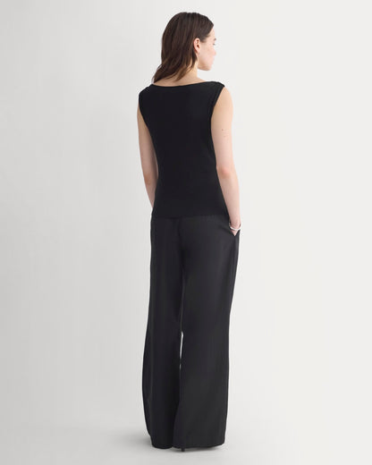 Cowl Neck Twist Tank in Butterluxe | Black