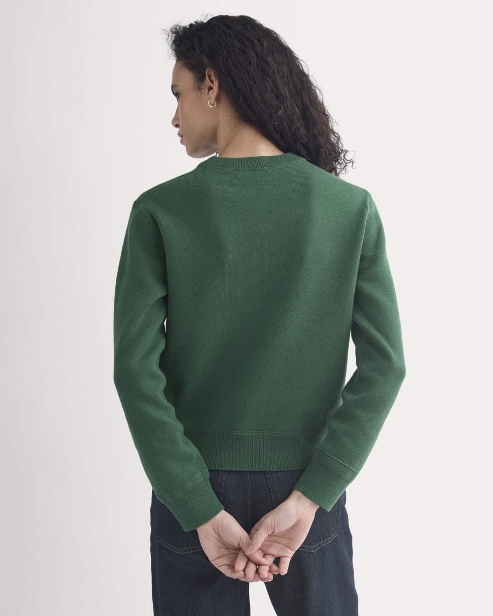 Double Knit Crew in Cotton Merino | Hunter Green