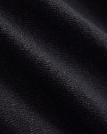 Mini Shift Dress in Stretch Linen | Black