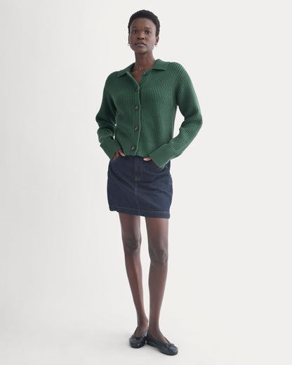 Shrunken Cardigan in Everyday Cotton | Hunter Green