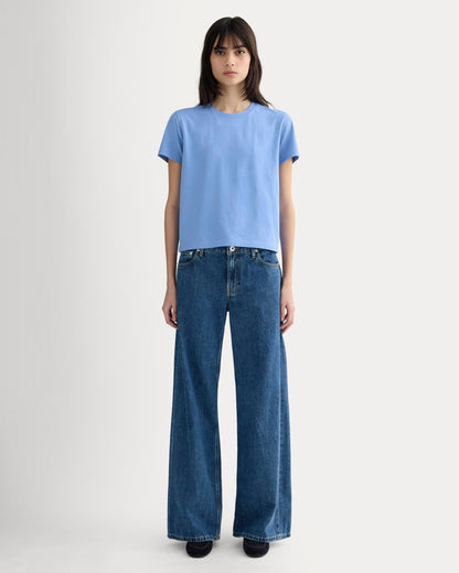 The Box-Cut Tee in Essential Cotton | Blue Opal | No Pocket