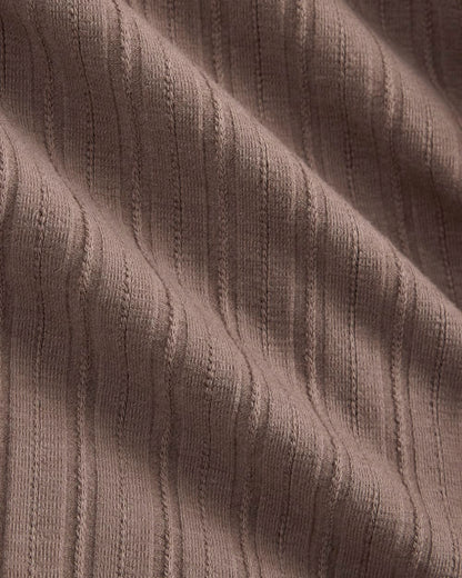 Cardigan in Pointelle | Heathered Chocolate Chip