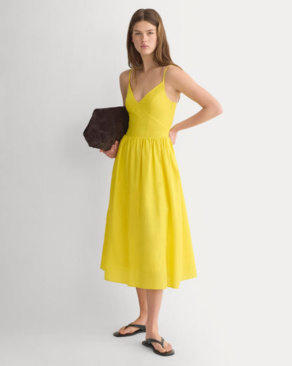 Midi Dress in Cotton Silk Voile | Passion Fruit