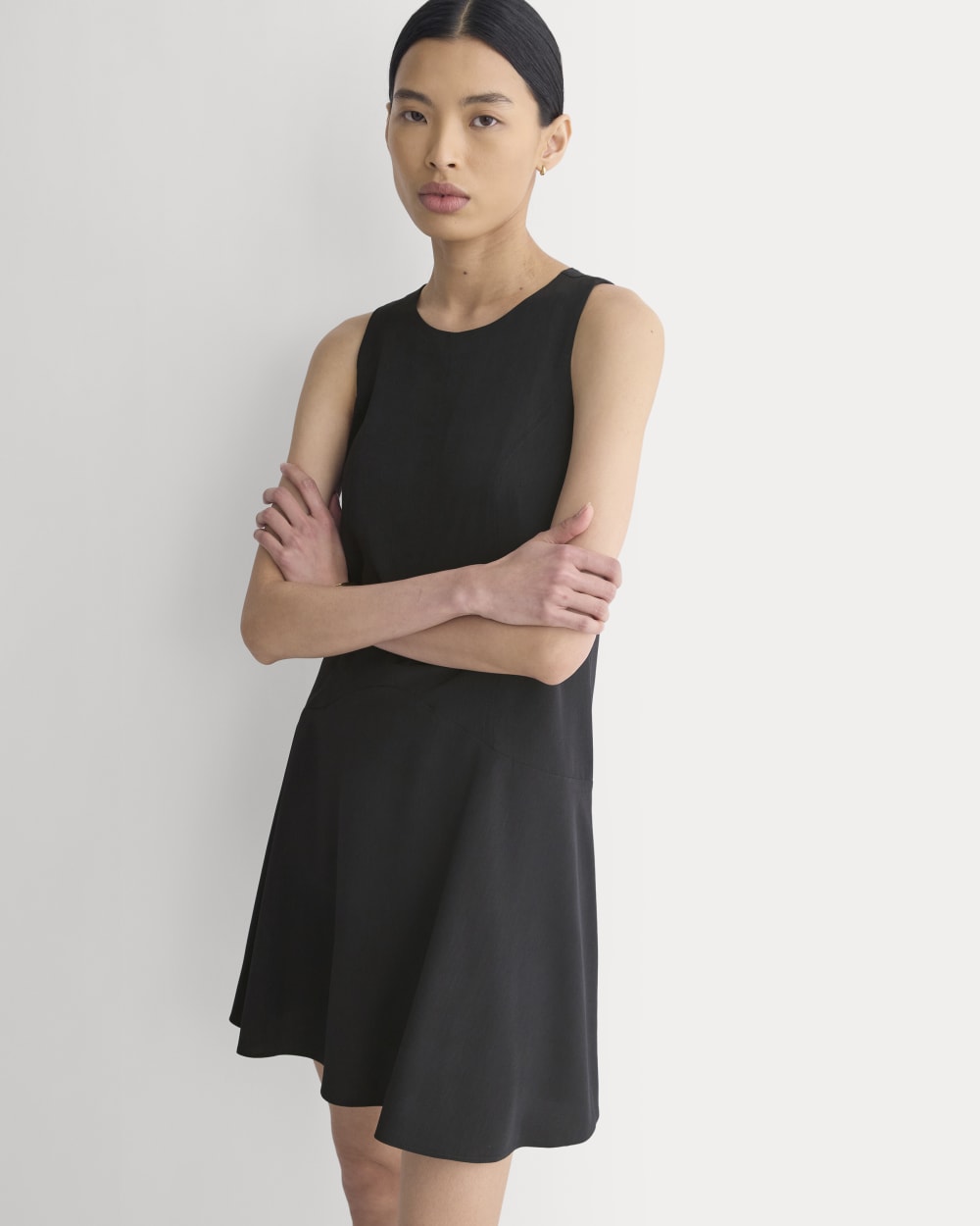Drop Waist Mini Dress | Black