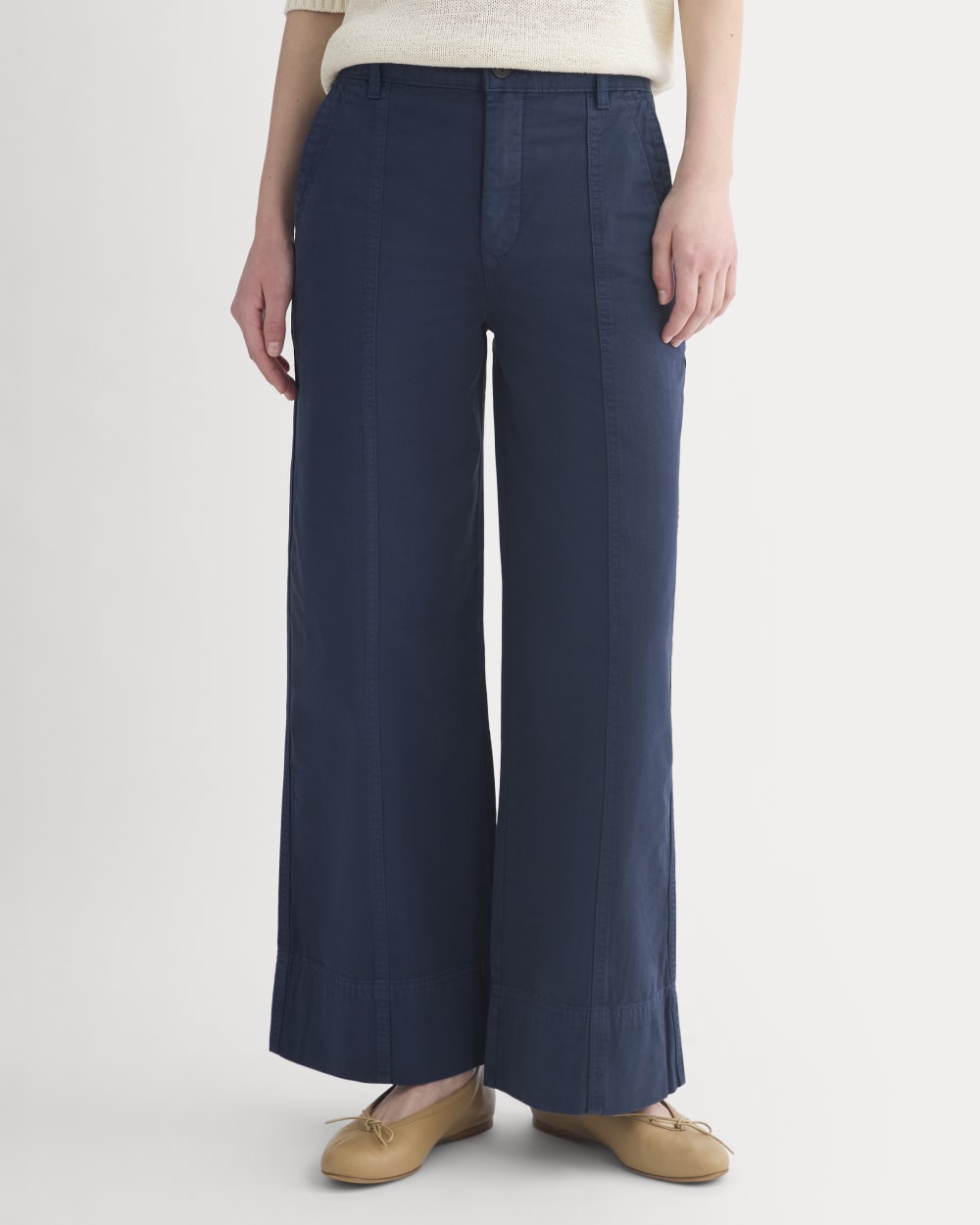 Seamed Wide-Leg Pant | Navy