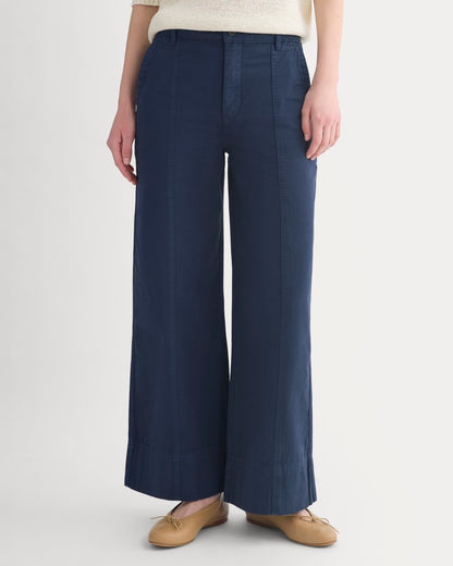 Seamed Wide-Leg Pant | Navy