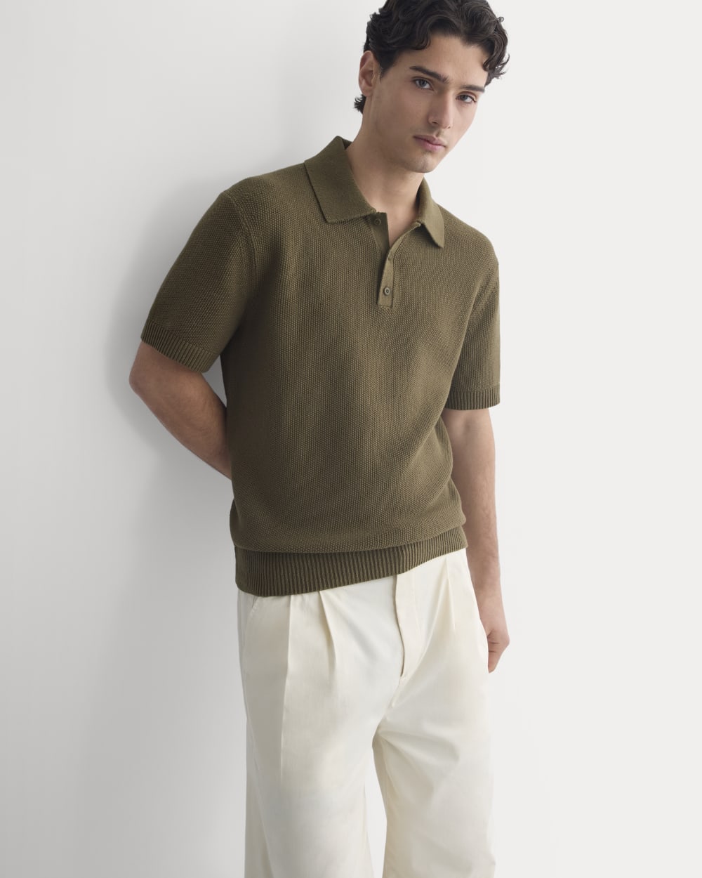 Seed Stitch Polo | Beech