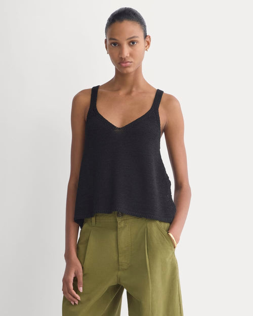 Racerback V-Neck Sweater | Black