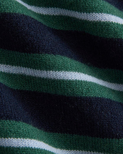 Cashmere Slim Crew Sweater | Hunter Green/Open Air Blue