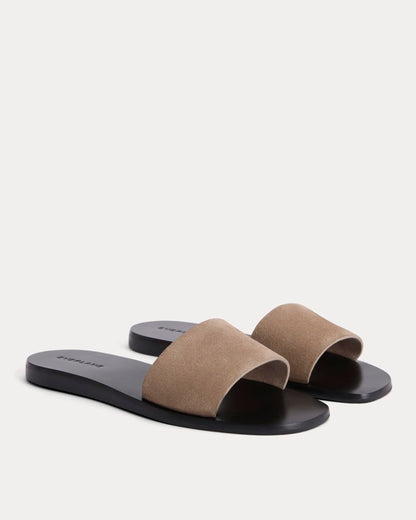 Suede Slide Sandal | Almond Buff Suede