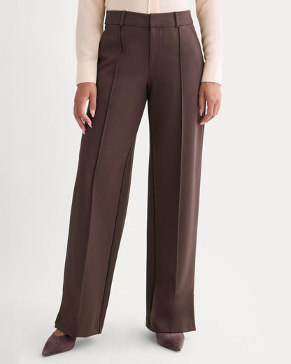 Ponte Wide-Leg Trouser | Dark Chocolate