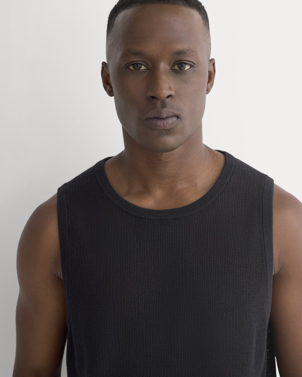 Textured Knit Tank | Black