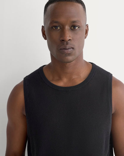 Textured Knit Tank | Black