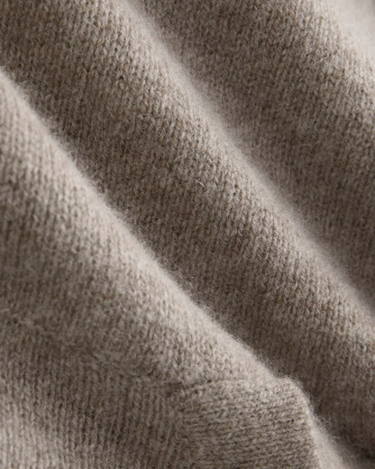 Full-Zip Hoodie in Wool Cashmere | Oatmeal