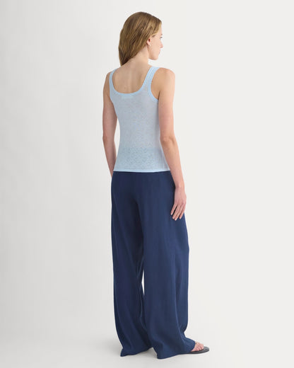 Lace-Trimmed Tank in Fine Linen | Skywriting