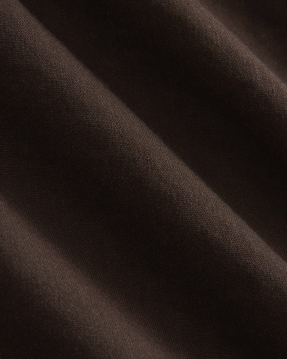 Mini Shift Dress in Stretch Linen | Dark Brown