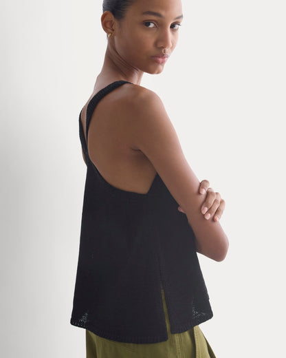 Racerback V-Neck Sweater | Black