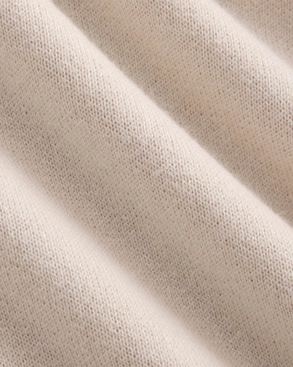 Double Knit Half-Zip in Cotton Merino | Bone/Cream/Sand/Light Camel