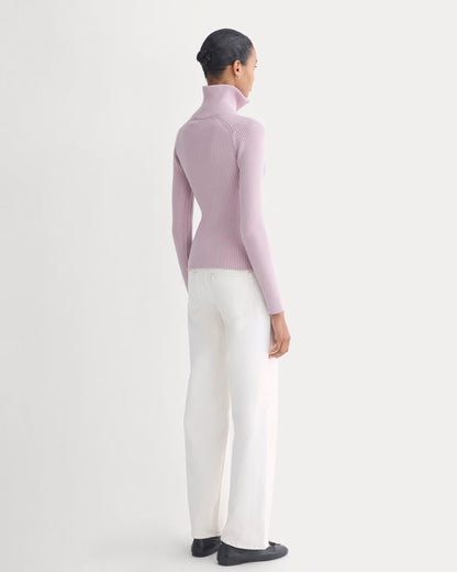 Full-Zip Ribbed Jacket in Everyday Cotton | Burnished Lilac