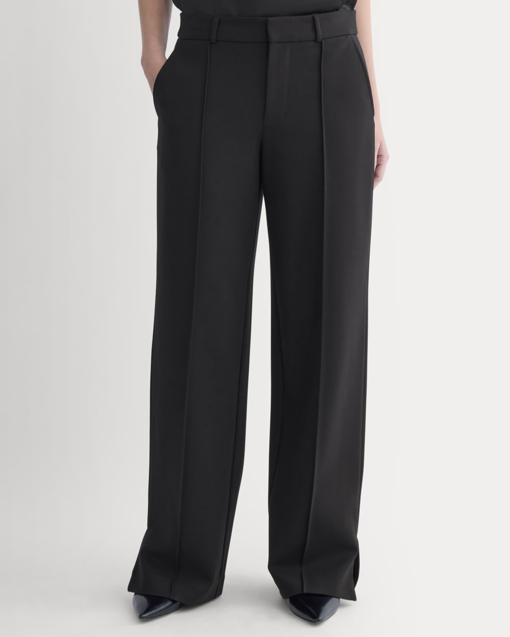 Ponte Wide-Leg Trouser | Black