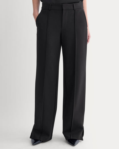 Ponte Wide-Leg Trouser | Black