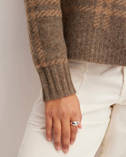 The Alpaca Cropped Crewneck Sweater | Cocoa / Tiger's Eye