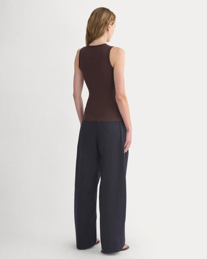 Luxe Rib Side Snap Tank | Coffee Bean
