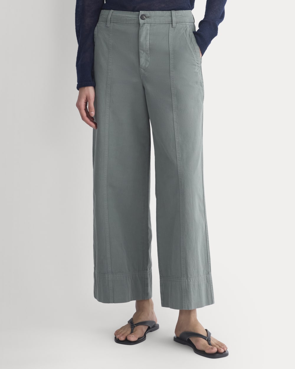 Seamed Wide-Leg Pant | Agave Green