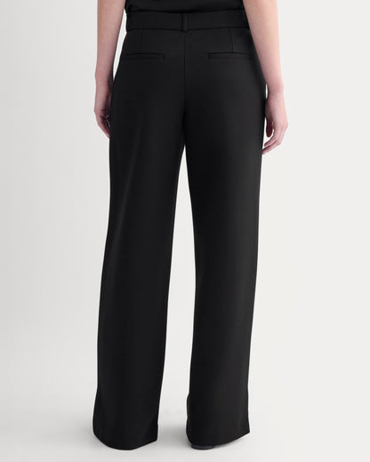 Ponte Wide-Leg Trouser | Black