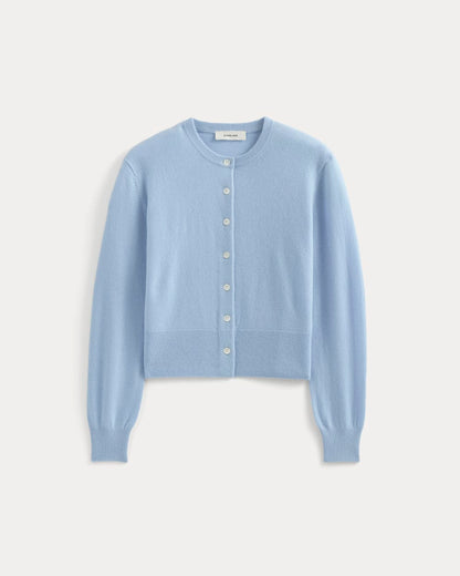 Cashmere Cropped Cardigan | Open Air Blue