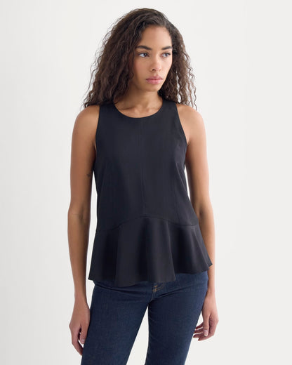 Sleeveless Peplum Top | Black