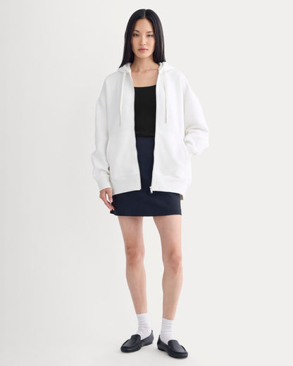 Luxe Fleece Oversized Full-Zip Hoodie | Bone