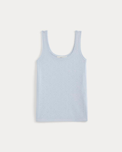Lace-Trimmed Tank in Fine Linen | Skywriting