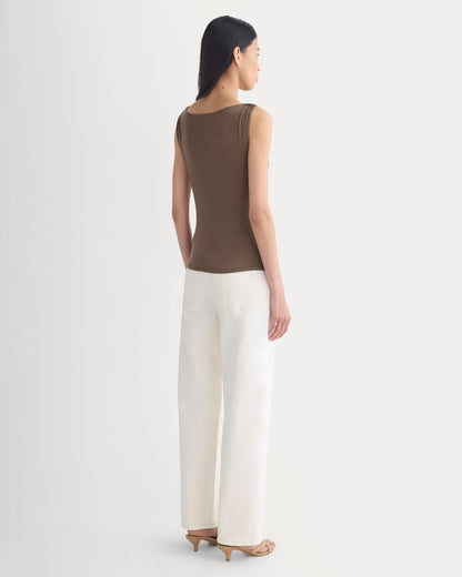 Cowl Neck Twist Tank in Butterluxe | Deep Taupe
