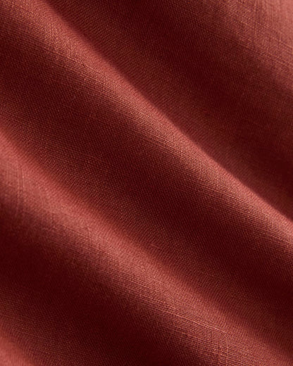Scalloped Edge Short in Linen | Henna Red