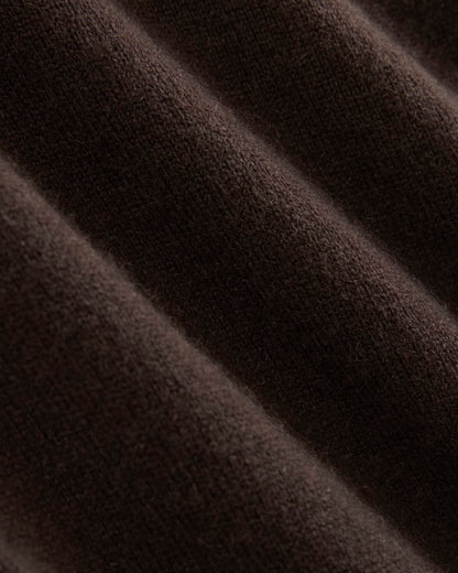 Cashmere Cropped High-V Sweater | Dark Chocolate
