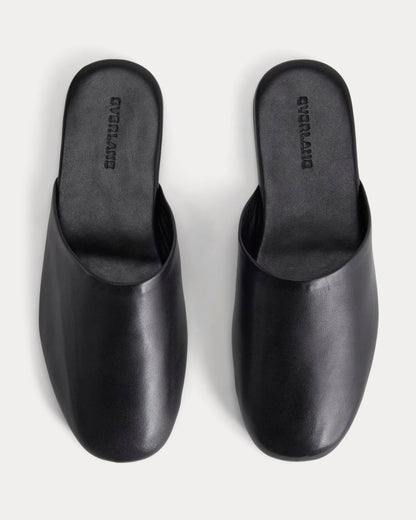 Glove Mule Slipper | Black Leather