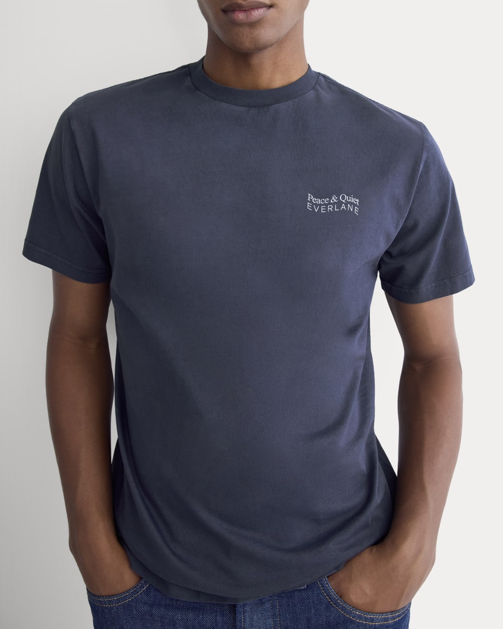 Everlane x Peace & Quiet Graphic Logo Tee |  Navy