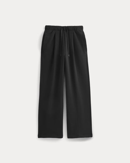 Luxe Fleece Pleated Sweatpant | Black
