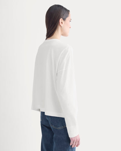 Oversized Boxy Crew in Essential Cotton | White