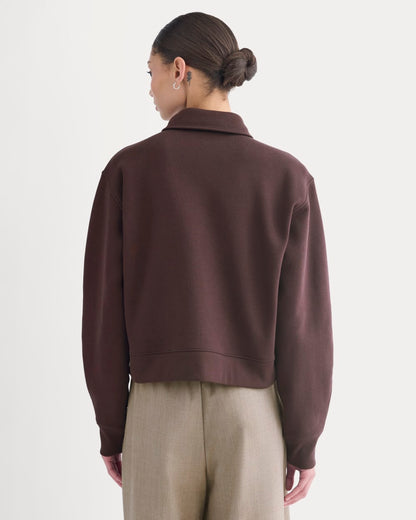 Luxe Fleece Zip Polo | Dark Chocolate