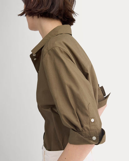 Cuff Detail Shirt in Lightweight Cotton | Beech
