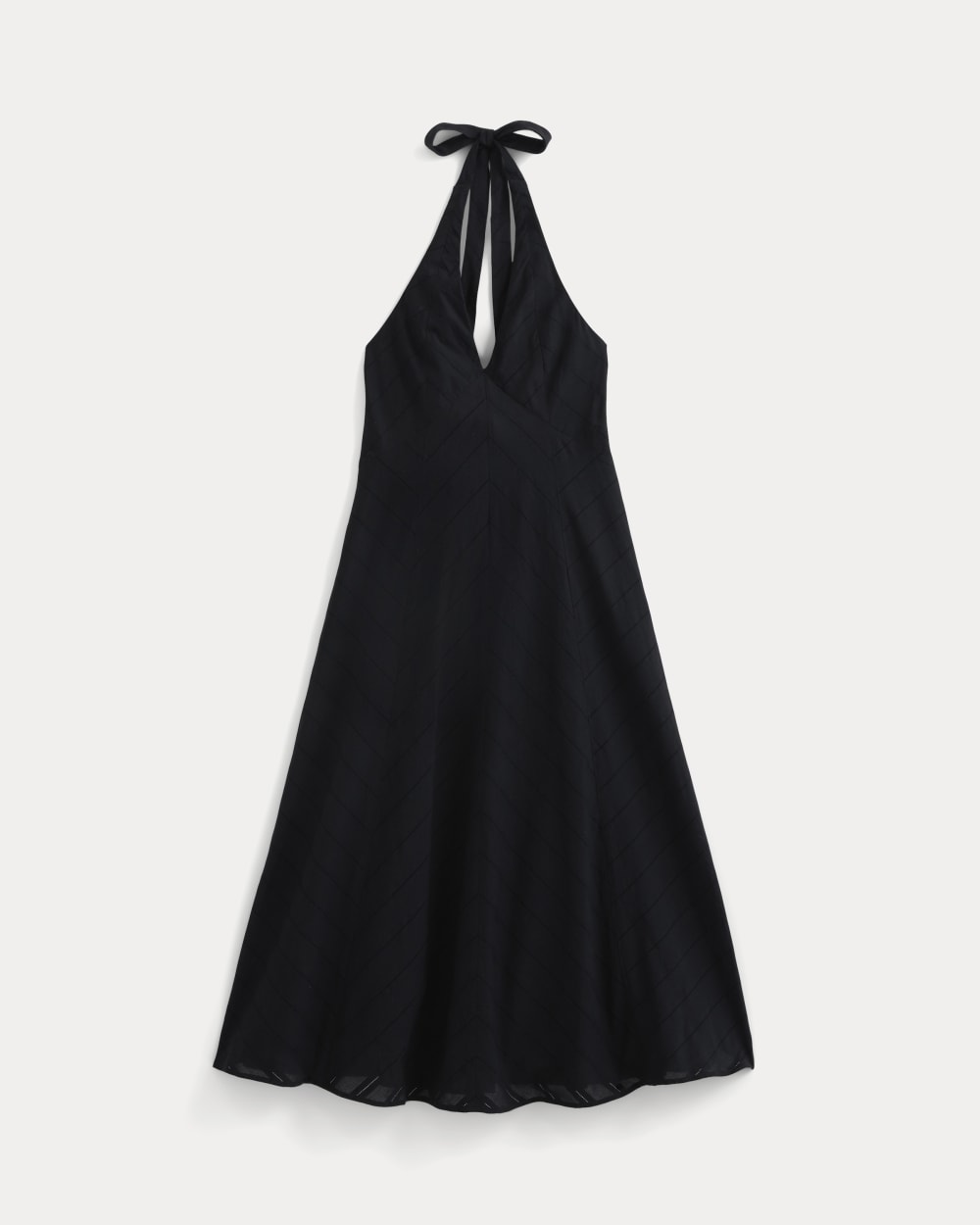 Textured Halter Midi Dress | Black
