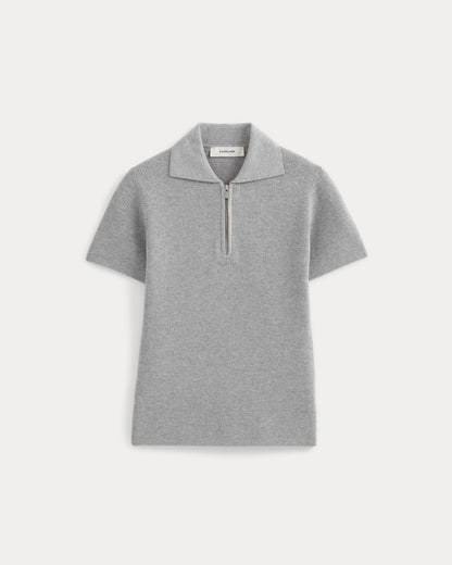 Knit Quarter-Zip Polo | Light Heathered Grey