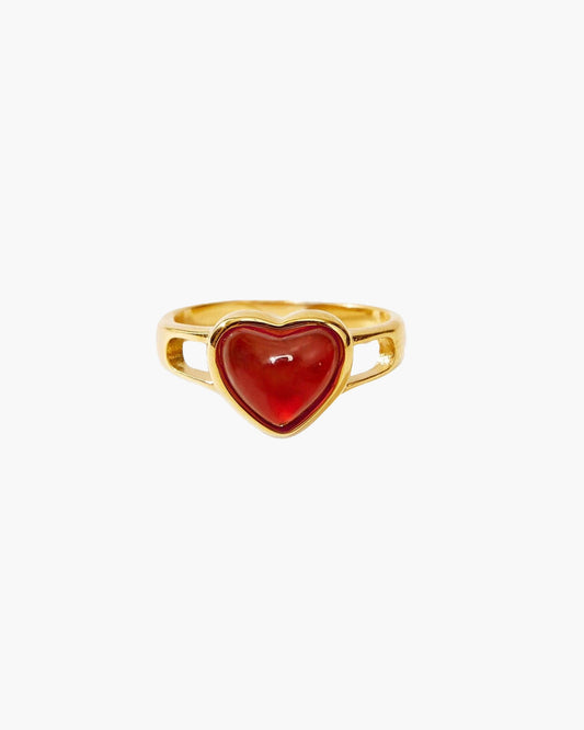 Carnelian Heart Ring