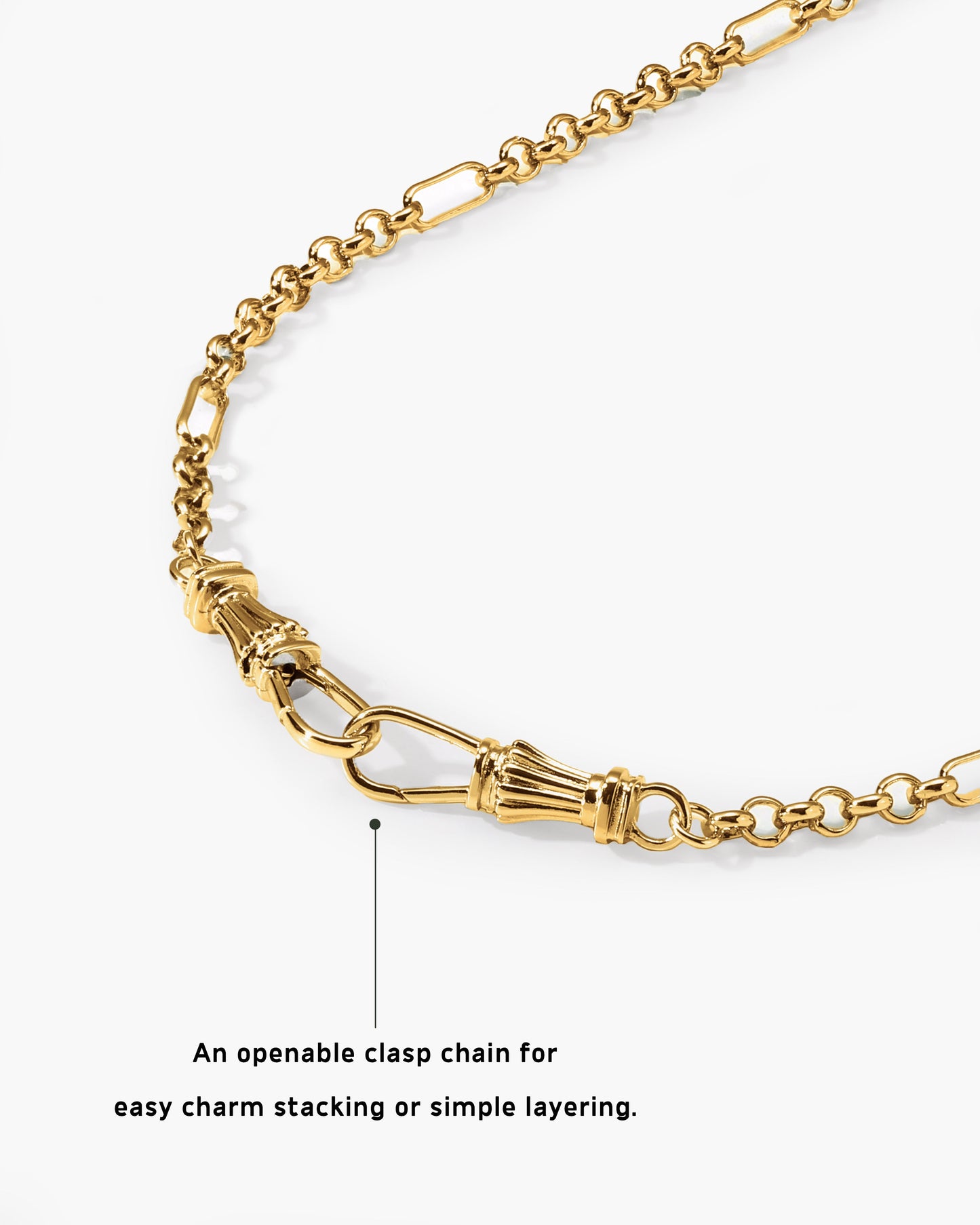 Deco Clasp Custom Charm Necklace