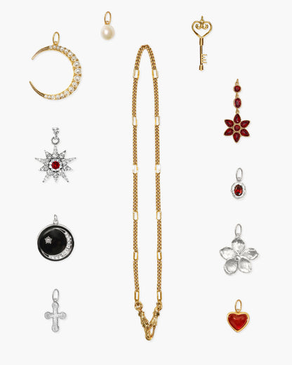 Deco Clasp Custom Charm Necklace