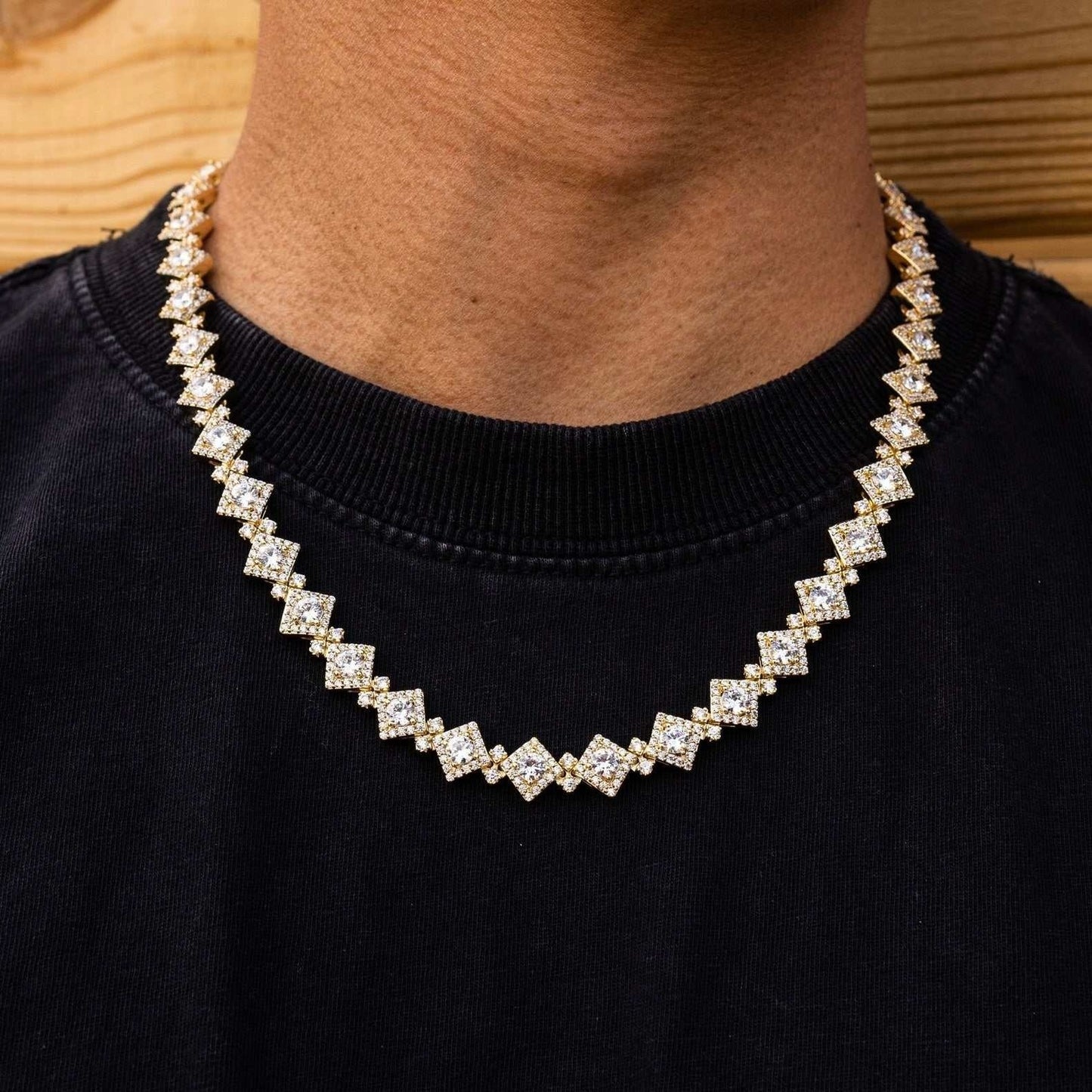 Cloister Link Chain + Iced Ball Chain Bundle in Yellow Gold
